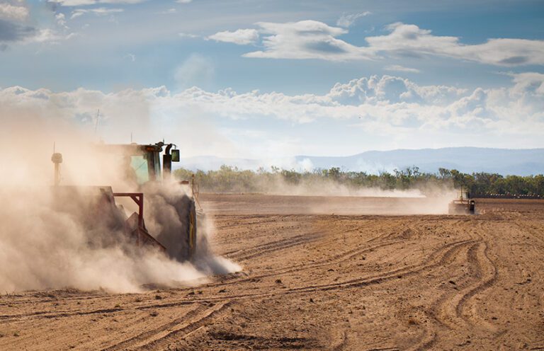 Tractor dust farm climate