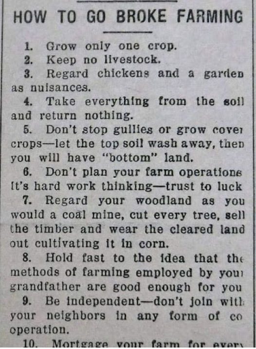 how to go broke farming