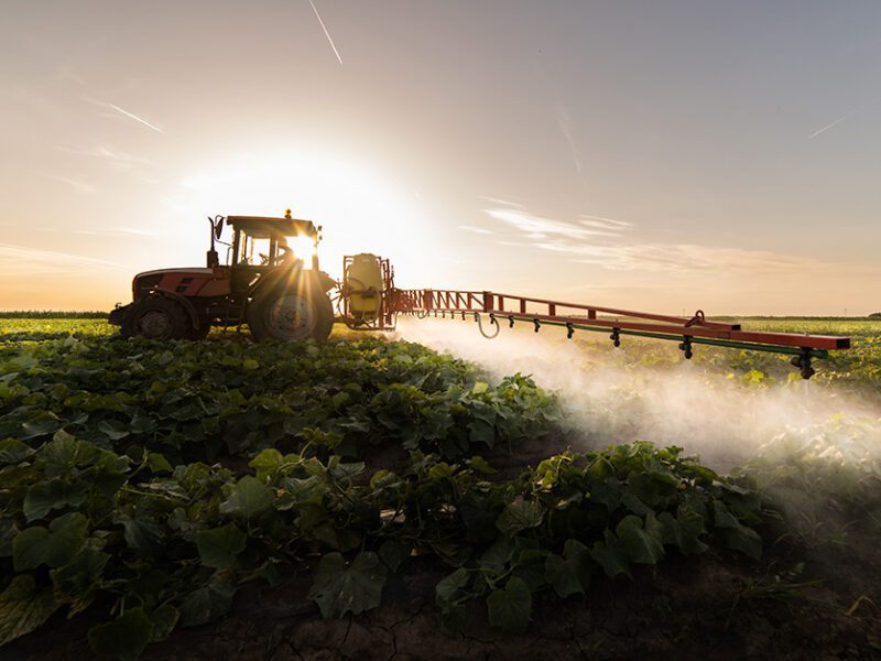 spraying pesticide farm