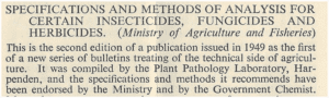 Early publication on pesticides, 1950s